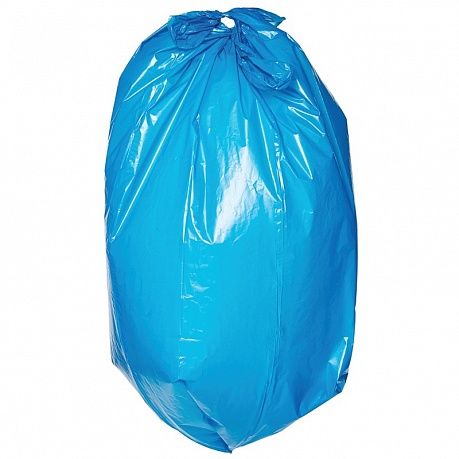 Мешки для мусора 120 л, 10 шт. синие, 120 мкм, - 2х слойные на 30% прочнее аналогов - Вид 1