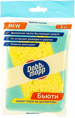 Бытовая губка из целлюлозы DOBB&MOPP БЬЮТИ 2шт - Вид 1